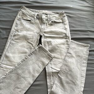 American Eagle gray-washed jeggings, size 00